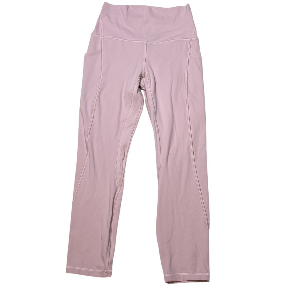 Lululemon Align High Rise Crop Leggings Pockets Women 4 Pink Velvet 23 Inseam